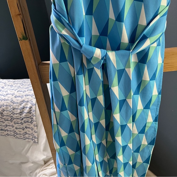 J. McLaughlin Wrap Dress - X-Small - Shirt Tie Dress 60s Geometric - Picture 5 of 7